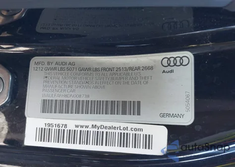 2013 Audi A5 2.0T Premium z USA, uszkodzony, nr VIN WAULFAFH8DN008738